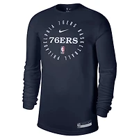 Men's Nike Navy Philadelphia 76ers 2024/25 Legend On-Court Practice Long Sleeve T-Shirt