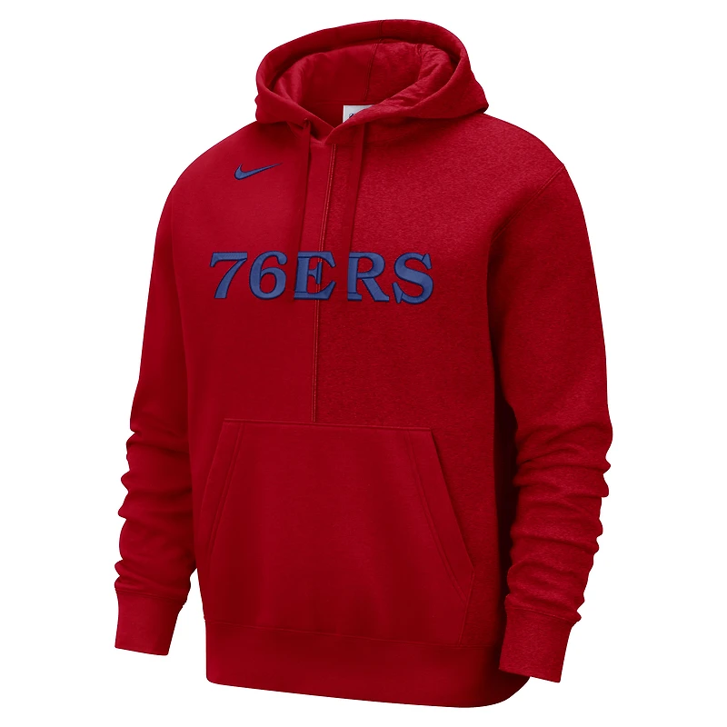 Nike Philadelphia 76ers Courtside Versus Stitch Split Sweat à capuche rouge pour homme