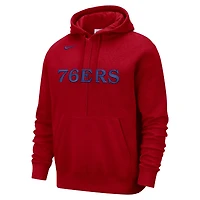 Nike Philadelphia 76ers Courtside Versus Stitch Split Sweat à capuche rouge pour homme