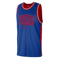 Men's Nike Royal/Red Philadelphia 76ers Courtside Versus Force Split DNA Performance Mesh Tank Top