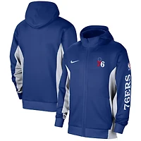 Sweat à capuche entièrement zippé Nike Royal Philadelphia 76ers 2023/24 Authentic Showtime Performance pour homme