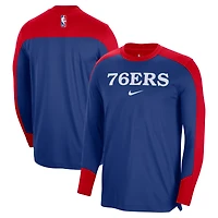 Maillot de tir à manches longues authentique Nike Royal Philadelphia 76ers 2024/25 pour homme