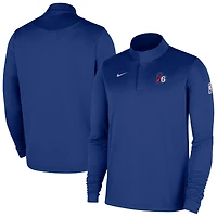 Men's Nike Royal Philadelphia 76ers 2025/26 Authentic Coaches Quarter-Zip Dri-Fit Top