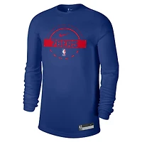 Men's Nike Royal Philadelphia 76ers 2025/26 On-Court Flare Dri-FIT Practice Long Sleeve Tri-Blend T-Shirt