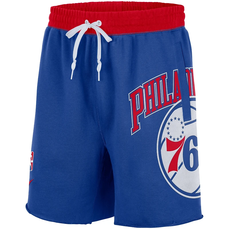 Short Nike Royal Philadelphia 76ers 75th Anniversary Courtside Fleece pour Homme