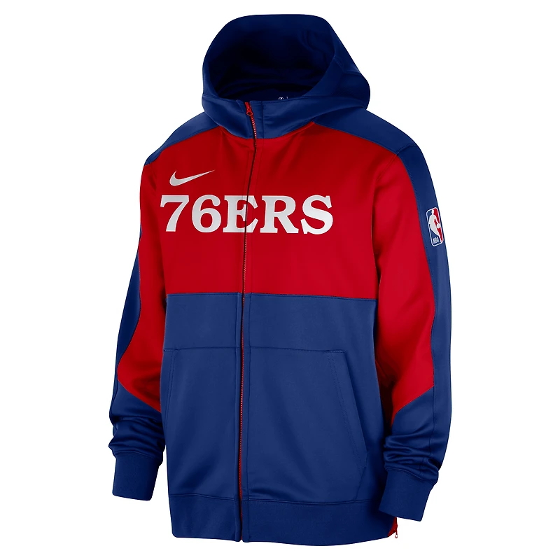 Sweat à capuche entièrement zippé Nike Royal Philadelphia 76ers Authentic On-Court Showtime Performance pour homme