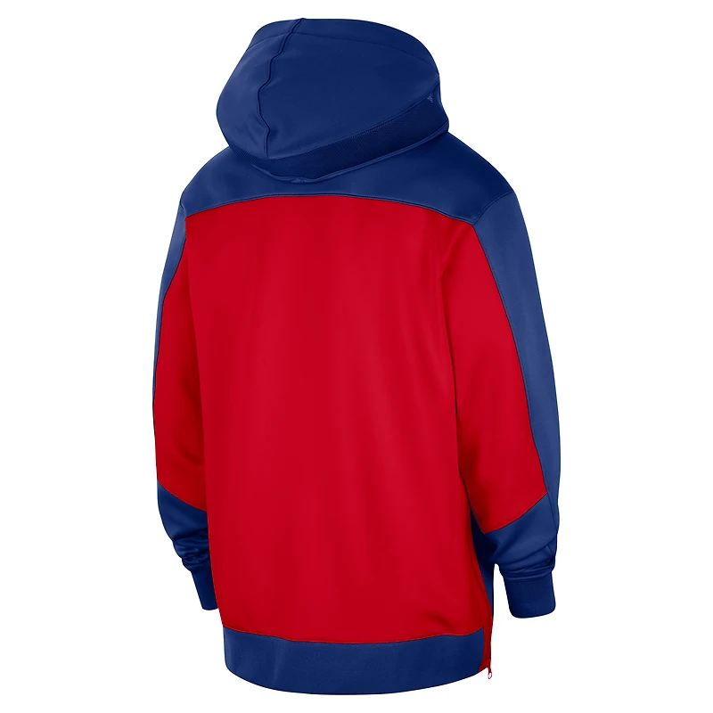 Sweat à capuche entièrement zippé Nike Royal Philadelphia 76ers Authentic On-Court Showtime Performance pour homme