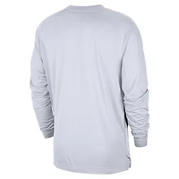 T-shirt de tir à manches longues Nike Philadelphia 76ers 2024/25 City Edition Authentic Pregame Performance pour homme Blanc