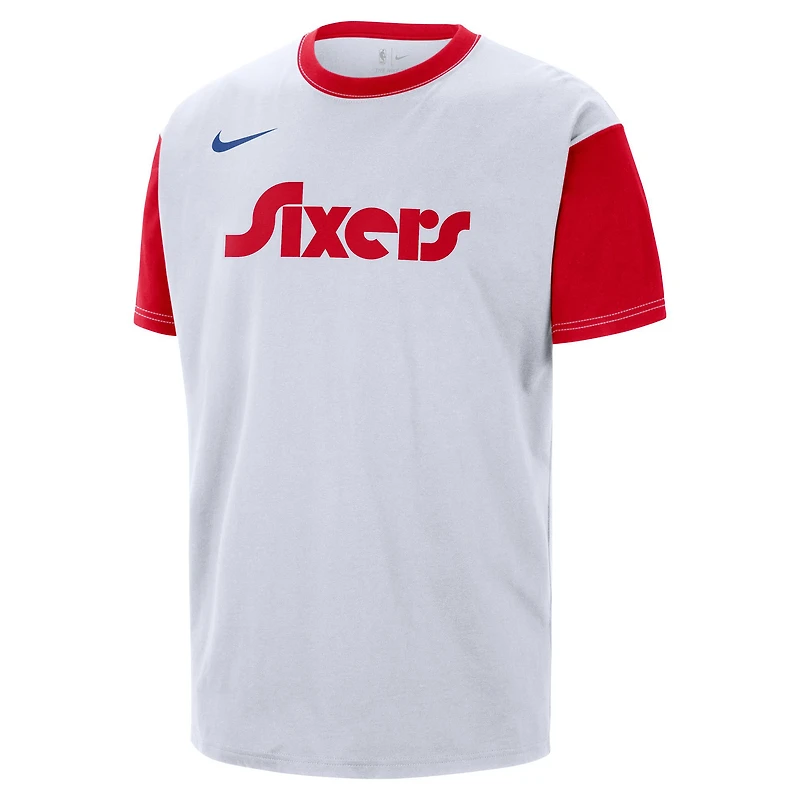 Men's Nike White Philadelphia 76ers 2024/25 City Edition Courtside Color Block T-Shirt
