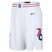 Short Nike blanc pour homme Philadelphia 76ers City Edition Swingman 2024/25