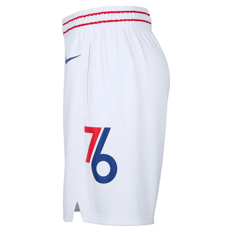Short Nike blanc pour homme Philadelphia 76ers City Edition Swingman 2024/25