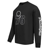 Men's Pro Standard Black Philadelphia 76ers Paint the City Drop Shoulder Sweatshirt