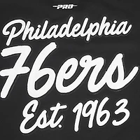 Men's Pro Standard Black Philadelphia 76ers Paint the City Drop Shoulder Sweatshirt