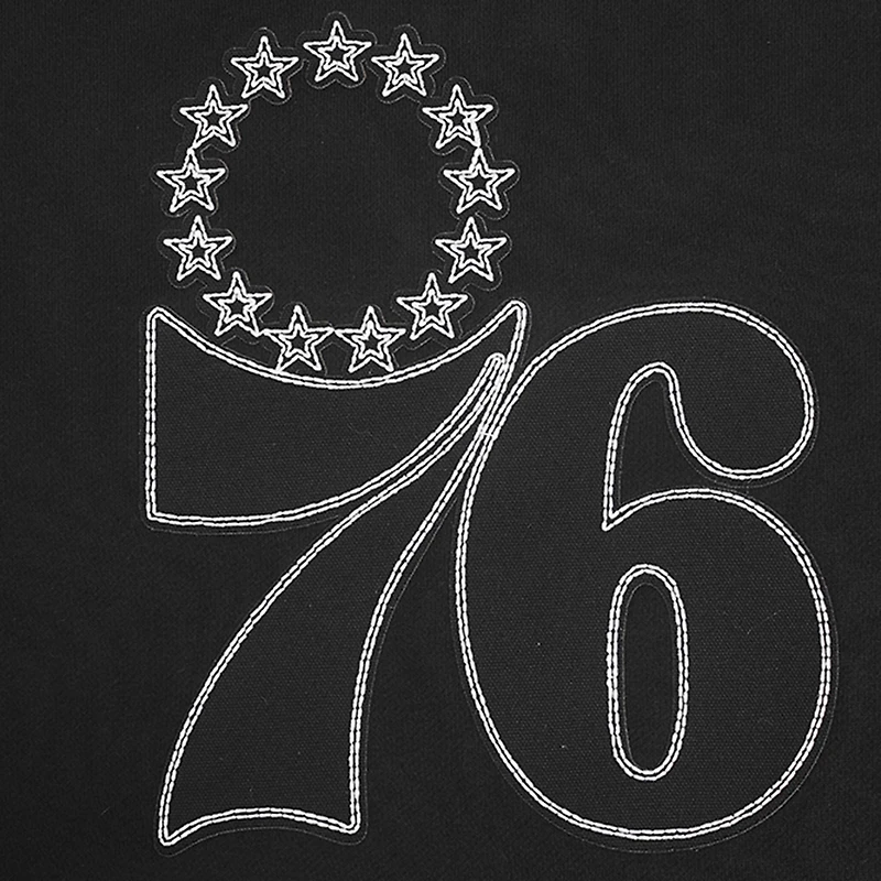 Men's Pro Standard Black Philadelphia 76ers Paint the City Drop Shoulder Sweatshirt