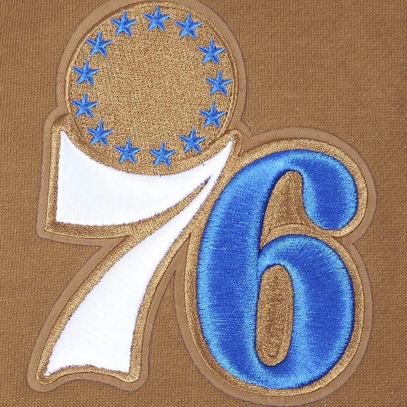 Men's Pro Standard Brown Philadelphia 76ers Paint the City Drop Shoulder Pullover Hoodie