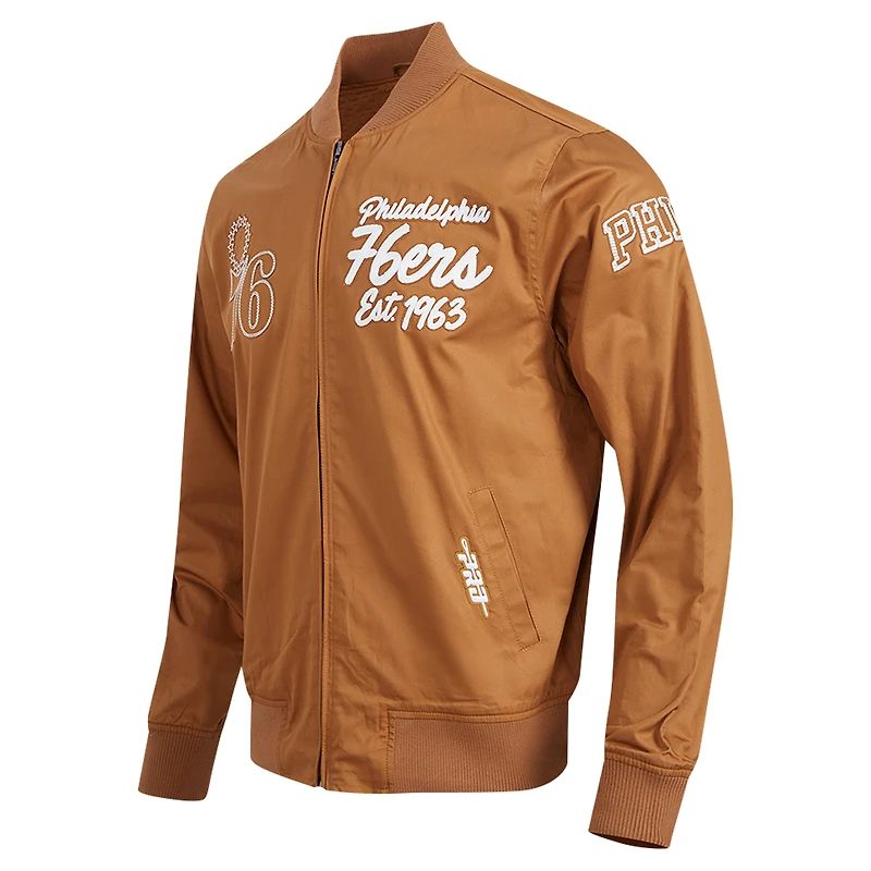 Veste zippée complète Paint The City pour homme Pro Standard Brown des Philadelphia 76ers