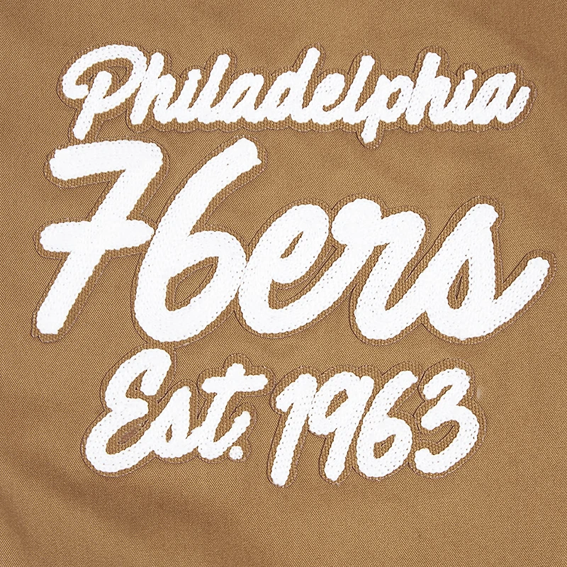Veste zippée complète Paint The City pour homme Pro Standard Brown des Philadelphia 76ers