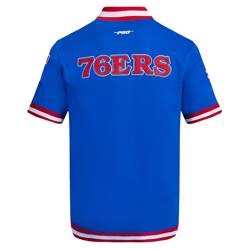 Veste d'échauffement classique à bouton-pression Pro Standard Royal Philadelphia 76ers pour hommes