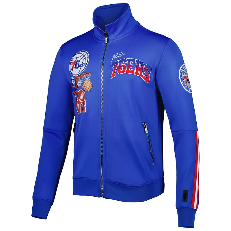 Veste de survêtement Pro Standard Royal Philadelphia 76ers Hometown à col montant et fermeture éclair intégrale pour homme