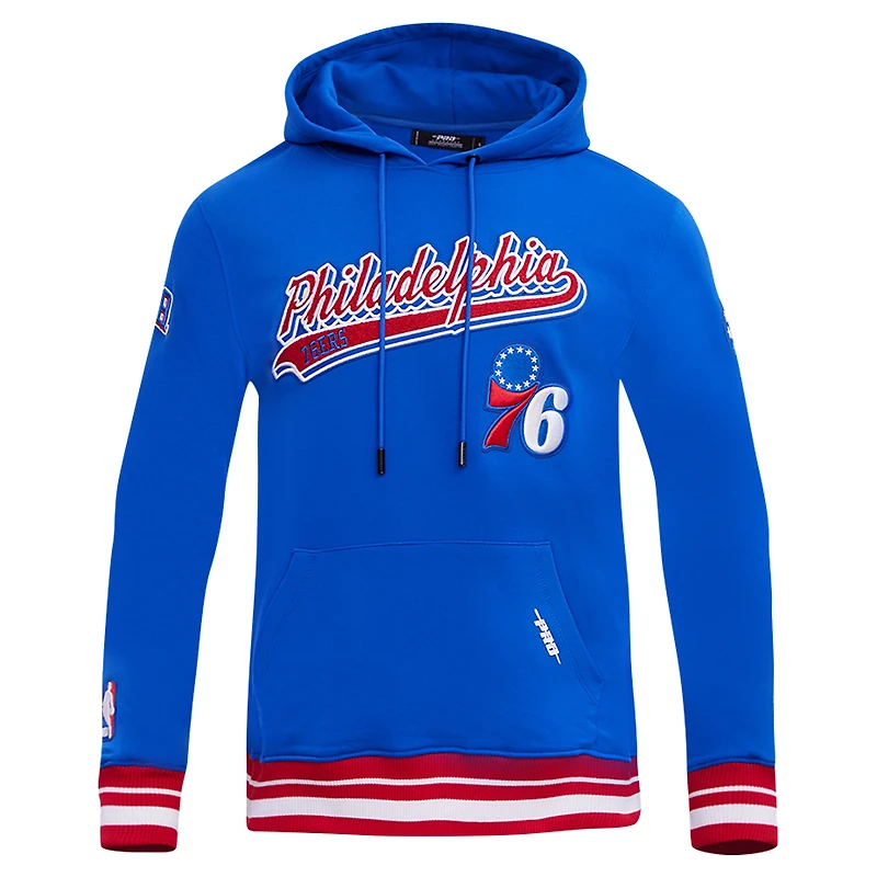 Sweat à capuche Pro Standard Royal Philadelphia 76ers Script Tail pour hommes