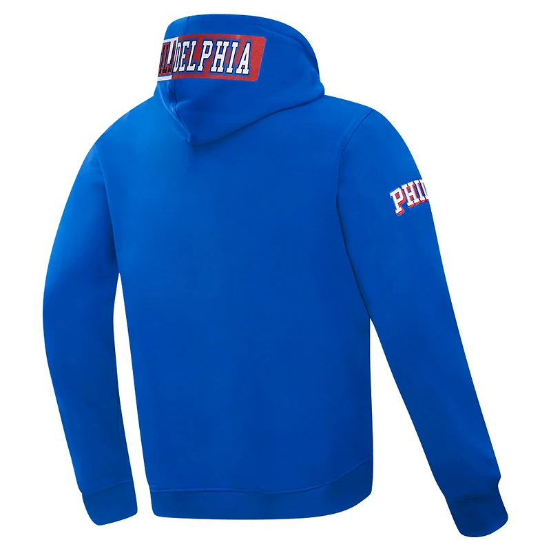 Men's Pro Standard Royal Philadelphia 76ers Split Logo Pullover Hoodie