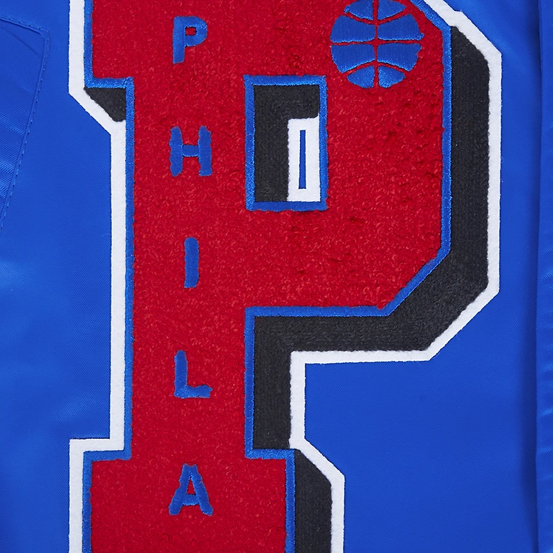 Veste à boutons-pression en satin sublimé Pro Standard Royal Philadelphia 76ers pour homme