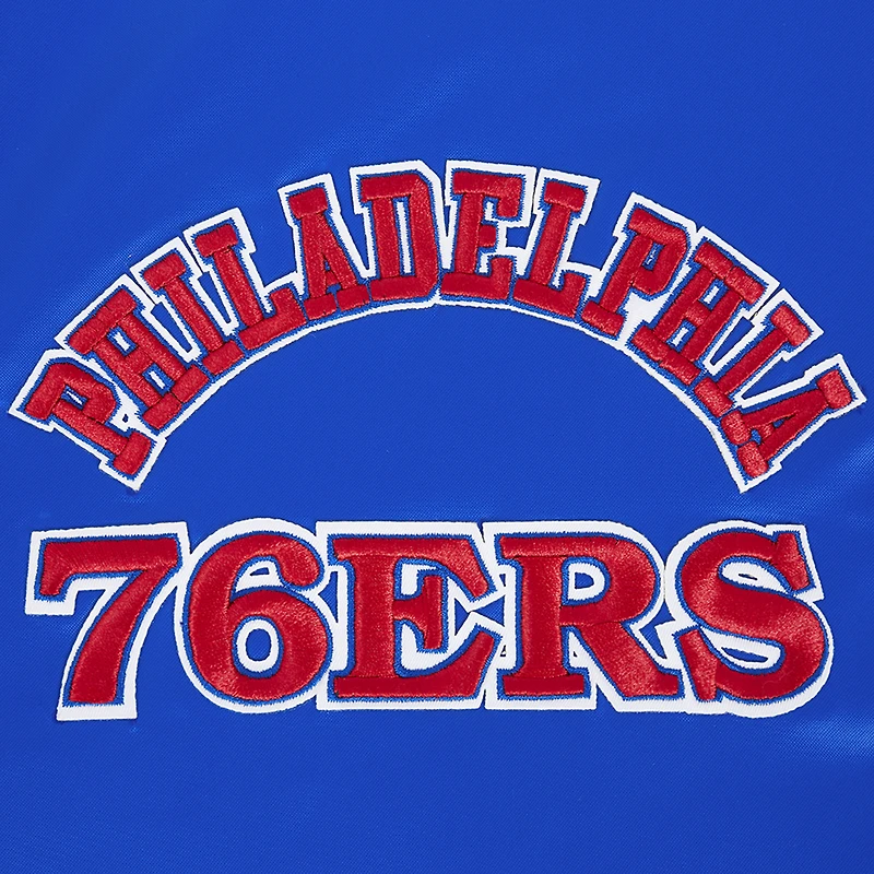 Veste à boutons-pression en satin sublimé Pro Standard Royal Philadelphia 76ers pour homme
