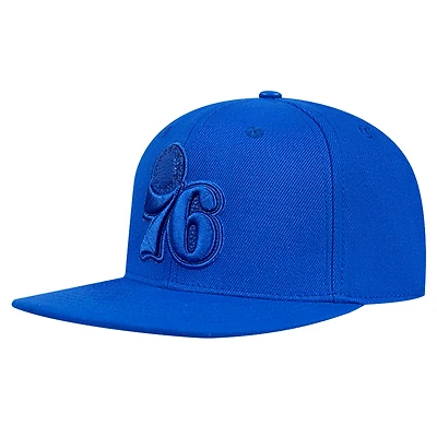 Men's Pro Standard Royal Philadelphia 76ers Triple Tonal Snapback Hat