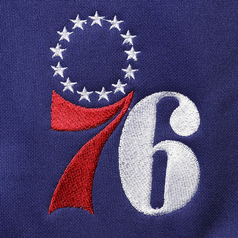 Veste de survêtement à fermeture glissière pleine longueur Philadelphia 76ers Big & Tall pour homme, bleu roi/rouge
