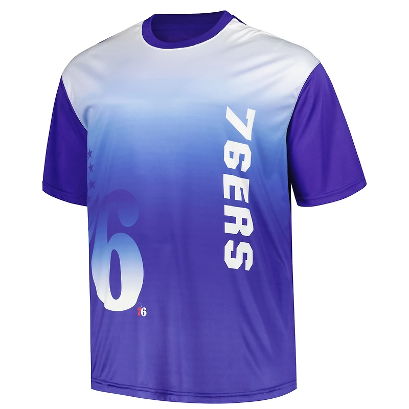 T-shirt sublimé pour homme Royal Philadelphia 76ers Big & Tall