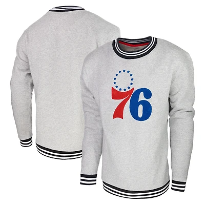 Sweat-shirt Stadium Essentials Heather Grey Philadelphia 76ers Club Level pour hommes