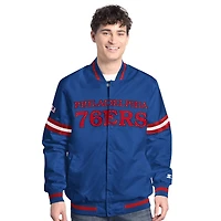Veste universitaire à boutons-pression pour homme Philadelphia 76ers Scout Starter Royal/Red