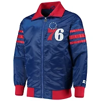 Veste universitaire Starter Royal Philadelphia 76ers The Captain II entièrement zippée pour homme