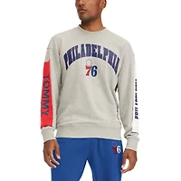 Men's Tommy Jeans Gray Philadelphia 76ers James Patch Pullover Sweatshirt