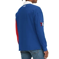 T-shirt à manches longues Ronnie Rugby des Philadelphia 76ers Tommy Jeans pour homme, bleu roi/rouge