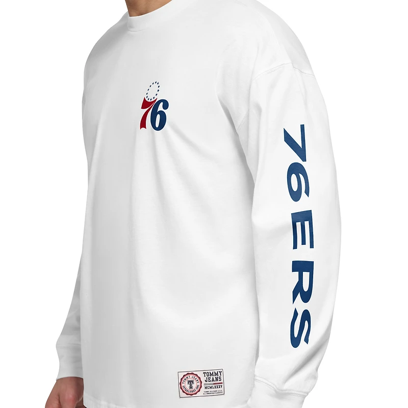 Tommy Jeans pour homme Royal/White Philadelphia 76ers Matthew 2-In-1 T-shirt & Hoodie Combo Set