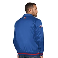 Veste universitaire à boutons-pression et appliqués Jacob Chain Stitch pour homme Tommy Jeans Royal Philadelphia 76ers