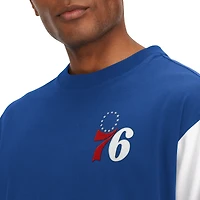 Men's Tommy Jeans Royal Philadelphia 76ers Richie Color Block Long Sleeve T-Shirt