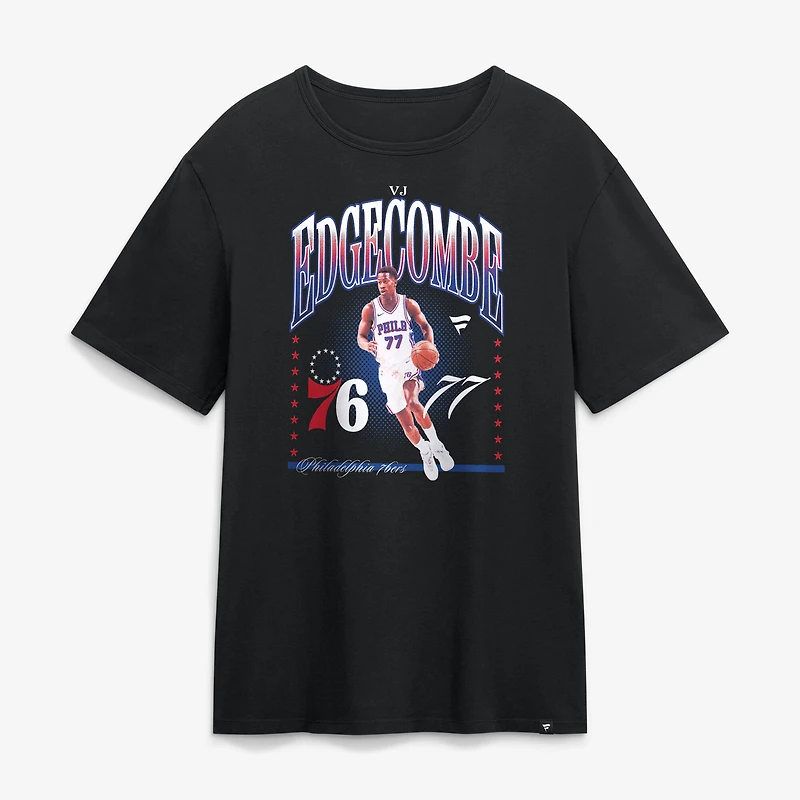 T-shirt noir VJ Edgecombe Philadelphia 76ers pour homme