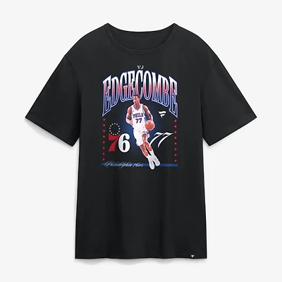 T-shirt noir VJ Edgecombe Philadelphia 76ers pour homme