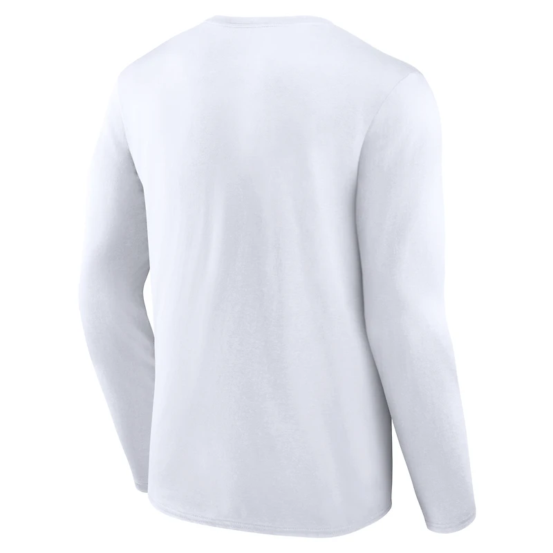 T-shirt à manches longues blanc pour homme avec logo alternatif des Philadelphia 76ers