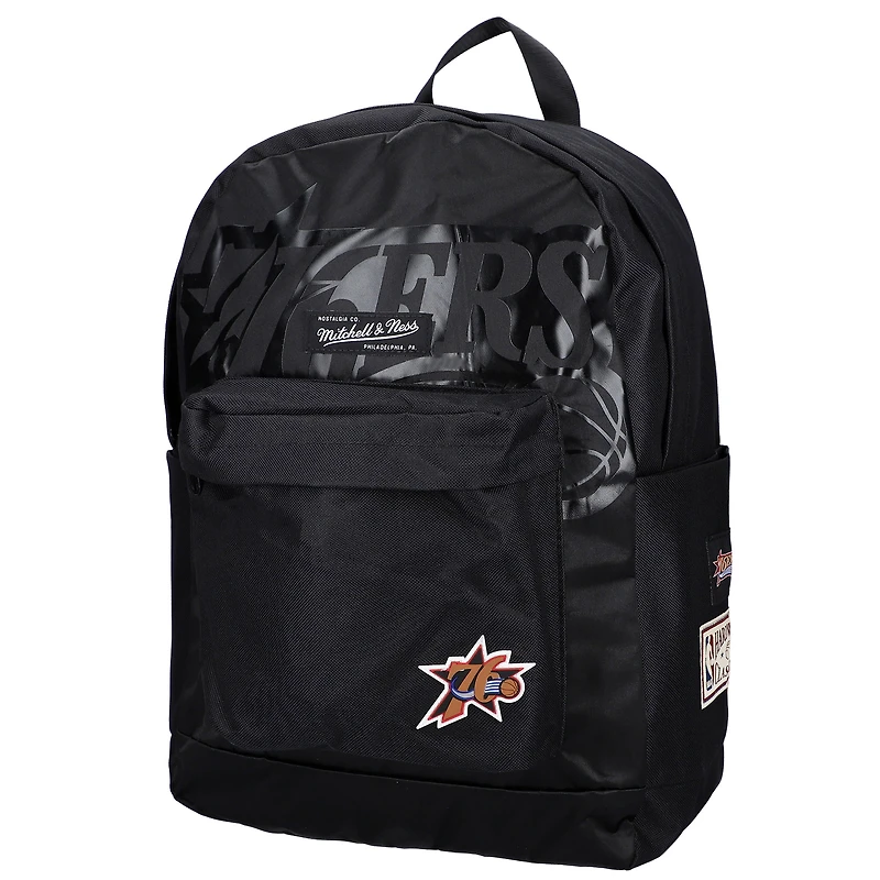 Mitchell & Ness - Sac à dos noir de l'équipe des 76ers de Philadelphie