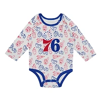 Newborn & Infant Philadelphia 76ers Little Champ Long Sleeve Bodysuit, Pants Cuffed Knit Hat 3-Piece Set