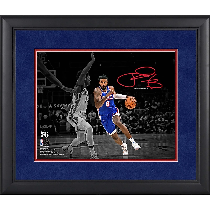 Photographie encadrée de Paul George, Philadelphia 76ers, 11" x 14"