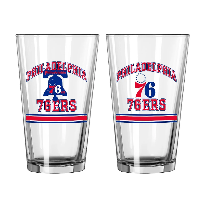 Philadelphie 76ers 16oz. Verre à pinte, paquet de deux