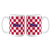 Lot de 2 tasses à logo à carreaux Philadelphia 76ers de 15 oz