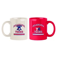 Lot de deux tasses colorées de 15 oz des Philadelphia 76ers