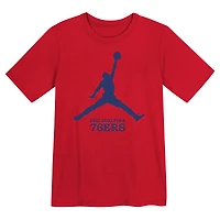Jordan Brand rouge Philadelphia 76ers pour enfants d'âge préscolaire T-shirt essentiel Jumpman