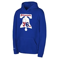 Preschool Mitchell & Ness Royal Philadelphia 76ers Retro Logo Pullover Hoodie