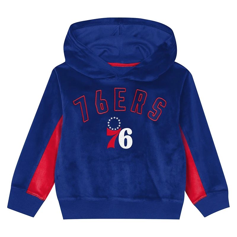Sweat à capuche en velours Royal Philadelphia 76ers pour enfants d'âge préscolaire Outerstuff
